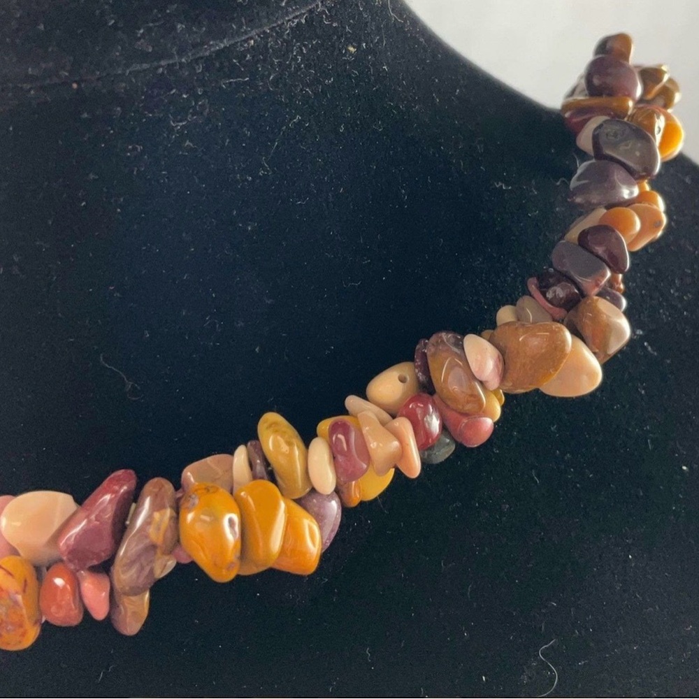 Multicolor Gem Stone Beaded Necklace 20” - Picture 2 of 6